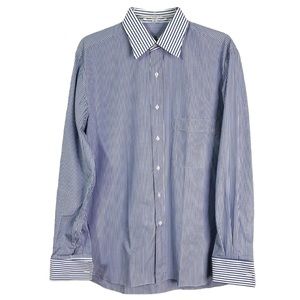 Napoleon Blue Striped Long Sleeve Button Down Shirt Size 15.5”